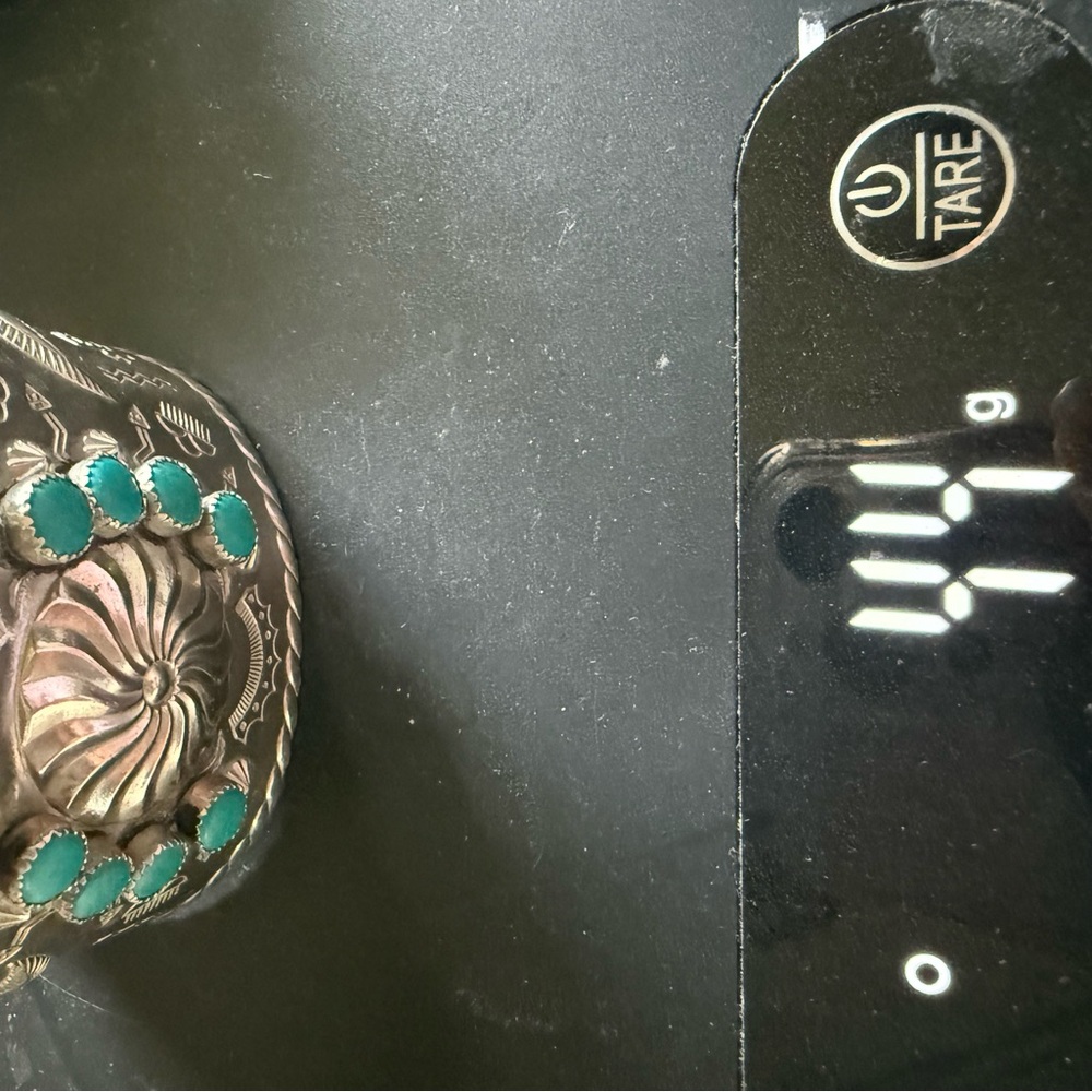Cuff Bracelet with Turquoise Accents Fred Harvey Era/Bell trading - Picture 5 of 7